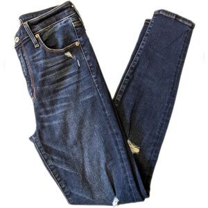 Abercrombie & Fitch Simone High Rise Super Skinny distressed dark jeans 2/26